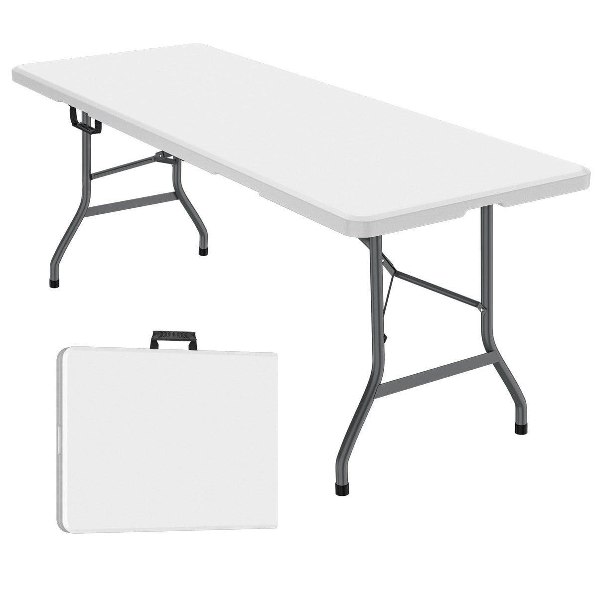6 ft Portable Folding Table, Waterproof Top, 330 lb Capacity T2290