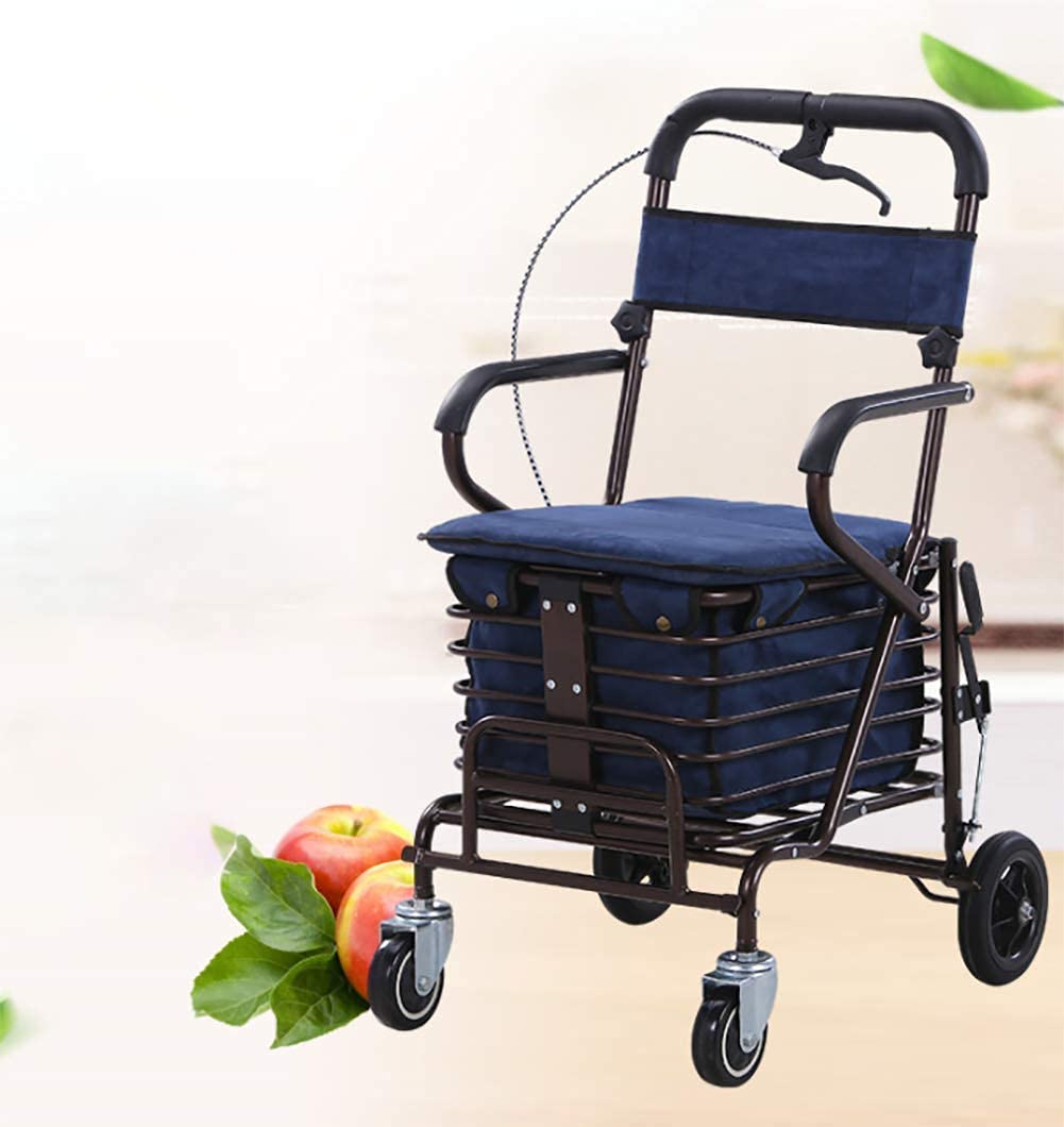 4 Wheel Folding Rollator Walker with Seat and Basket A764