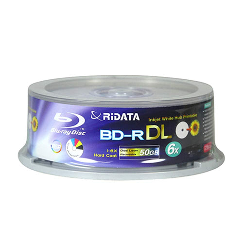 100 Pack BD-R DL Dual Layer 6X 50GB White Inkjet Printable Disc J381