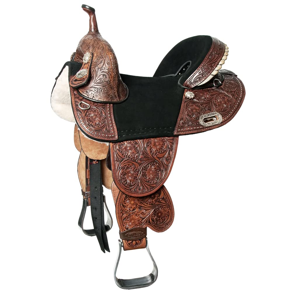 Western Horse Treeless Trail Barrel Saddle Leather O991792