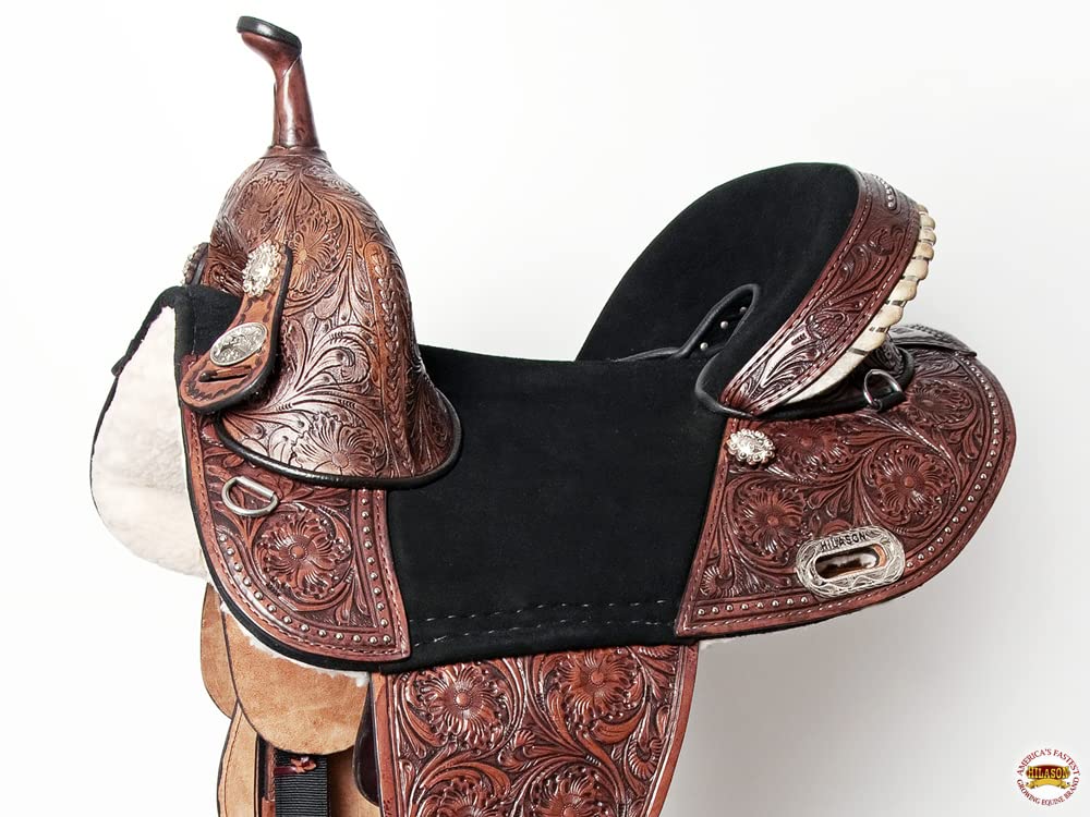 Western Horse Treeless Trail Barrel Saddle Leather O991792