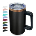 22oz Insulated Coffee Mug with Handle and Lid Black A2167