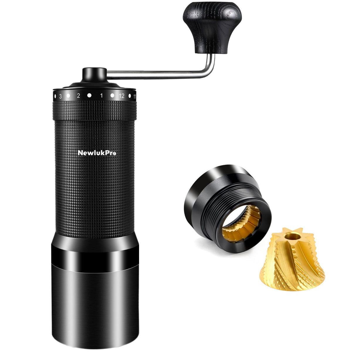Manual Coffee Grinder, Titanium Conical Burr, 35g Capacity O4956