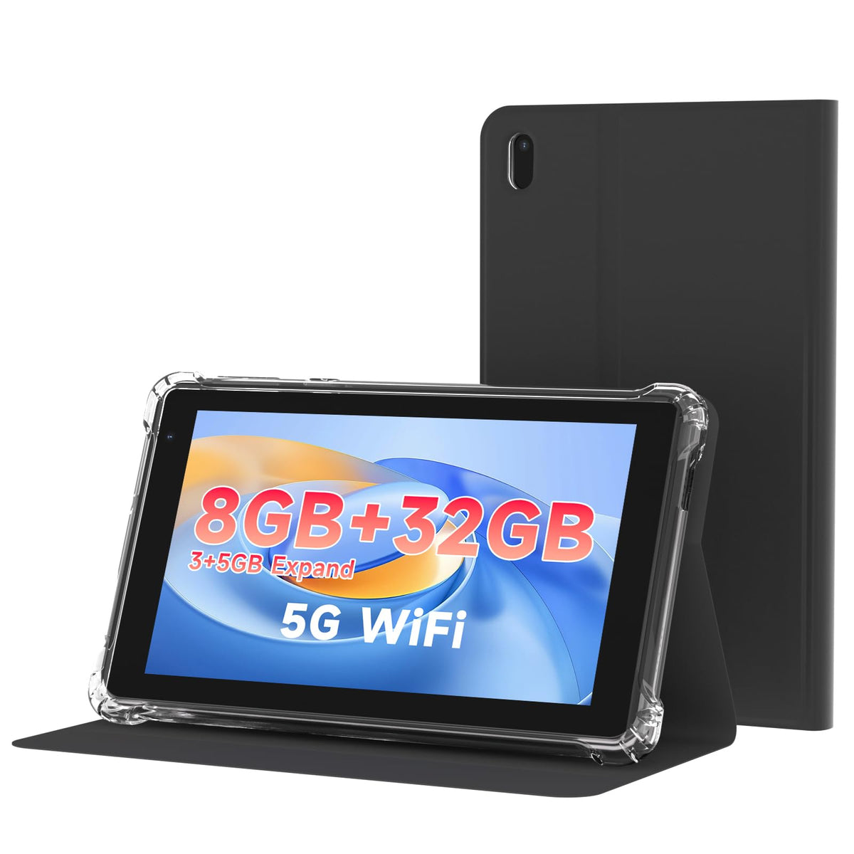 7 inch Android 14 Tablet with Case, 8GB RAM 32GB ROM, Black N158954