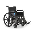 Vinyl Wheelchair with Full-Length Arms and Elevating Leg Rests, 18-Inch Wide Seat, Black G79105