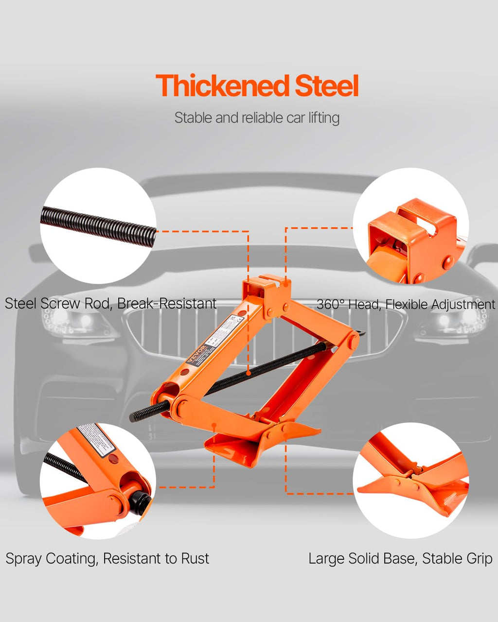 2.5 Ton Scissor Car Jack with Lifting Range E3083