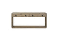 English Knotty Oak Console Table, Solid Wood and Engineered Wood Veneer, Two Self-Closing Drawers, Open Lower Shelf, Rounded Edges, 72 x 16 x 32.25 Inchs, Oak Finish S603510