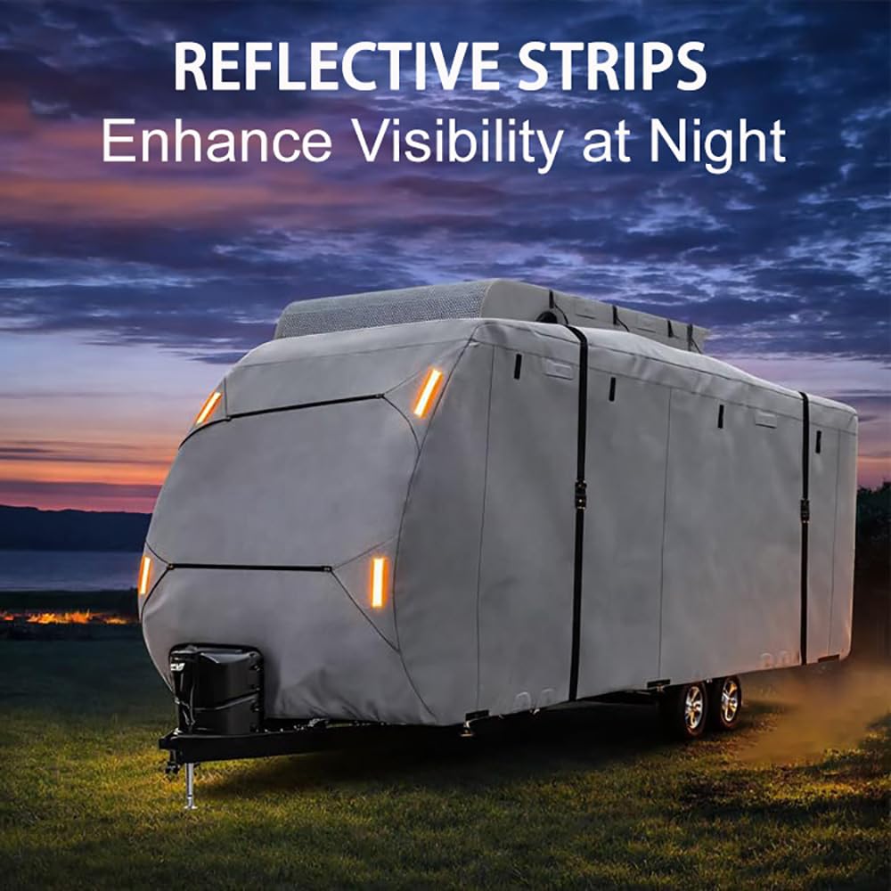Waterproof 420D Travel Trailer Cover with Adjustable Straps R9988
