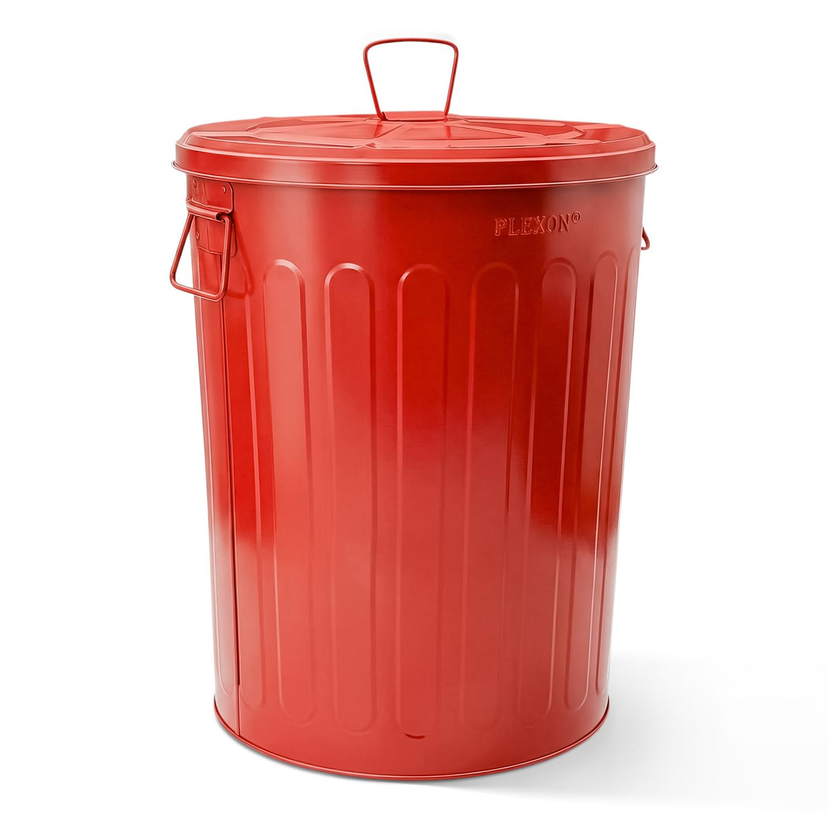 20 Gallon Red Metal Trash Can with Lid N392861