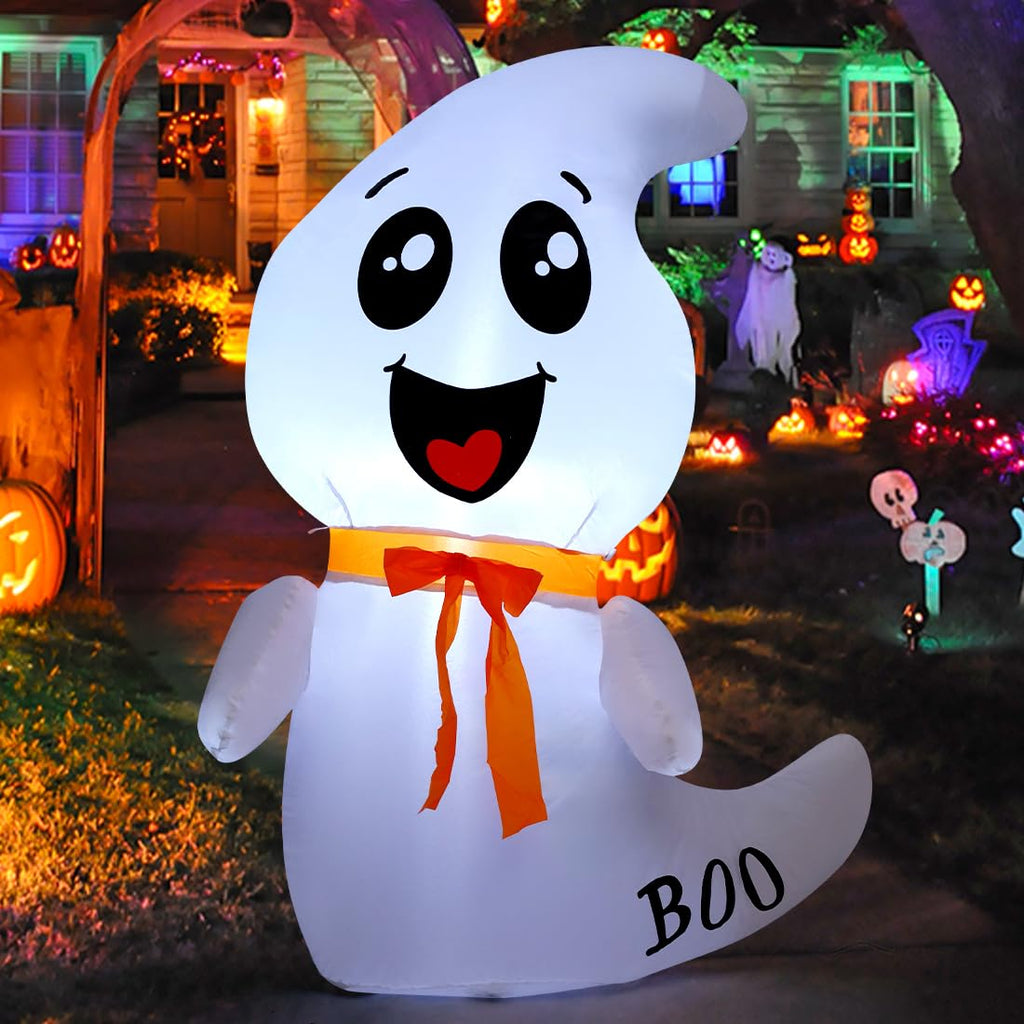 4 FT Inflatable Ghost with Built-in LEDs Q387506