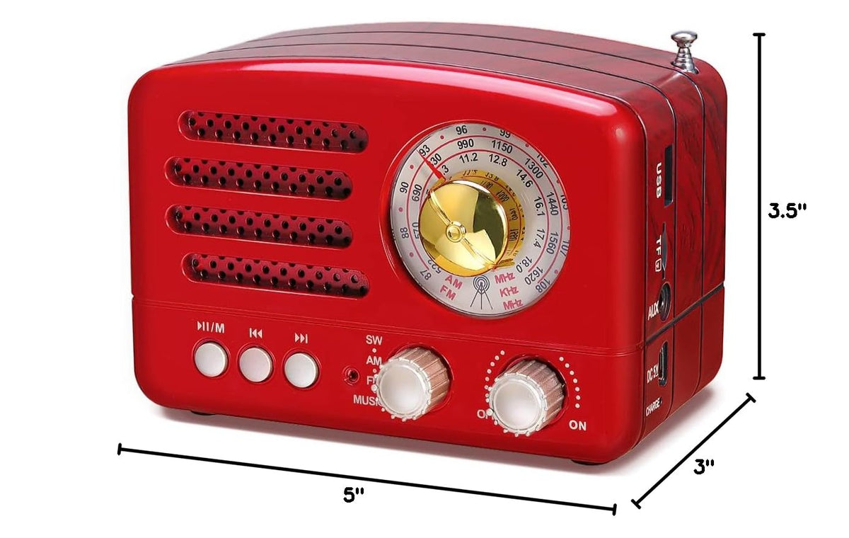 Retro Vintage AM FM Radio with Bluetooth Speaker S550610
