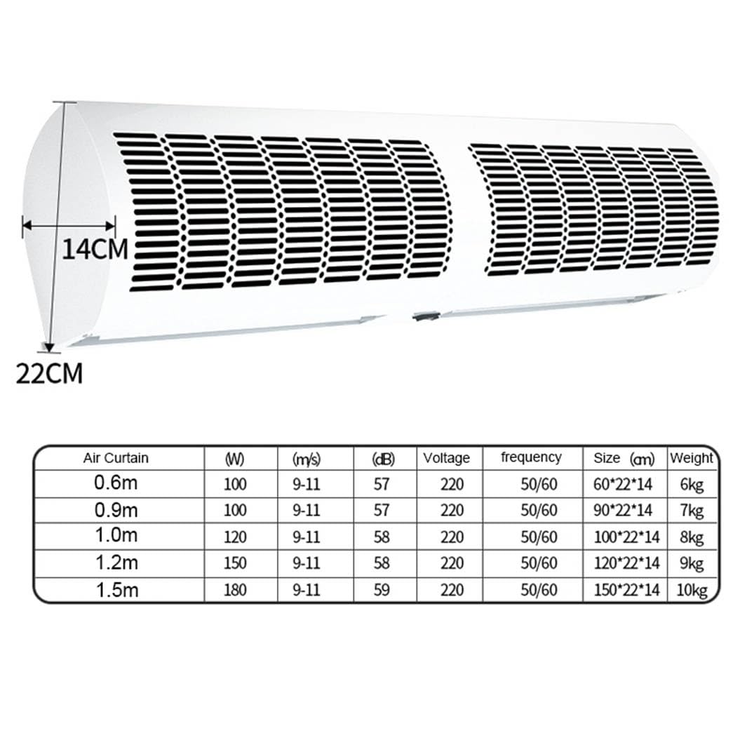 Over Door Air Curtain 60cm 2 Wind Speeds Remote Control J75942