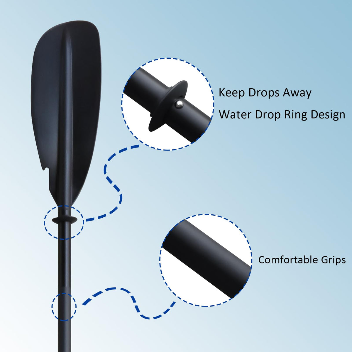 Aluminum 4-Piece Adjustable Double-Sided Kayak Paddle T6676
