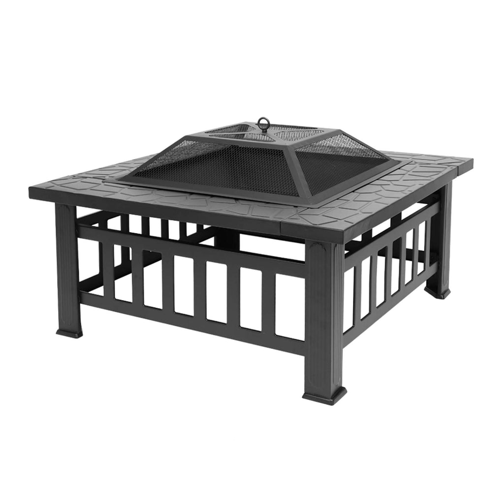 32" Wood Burning Metal Fire Pit with Poker B20885