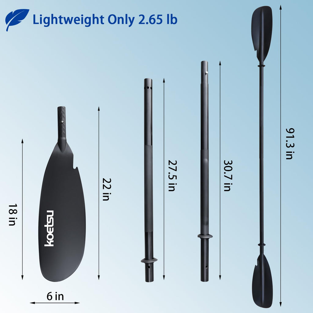 Aluminum 4-Piece Adjustable Double-Sided Kayak Paddle T6676