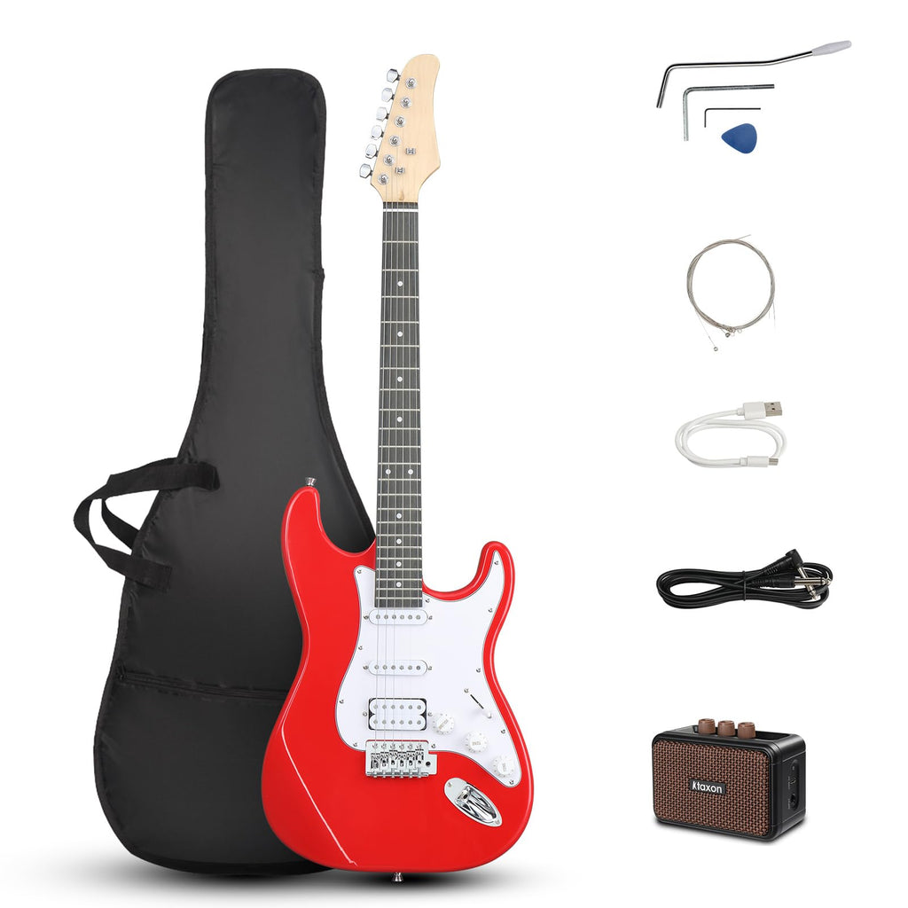 39 Inch Red Electric Guitar Kit with Amp O65348