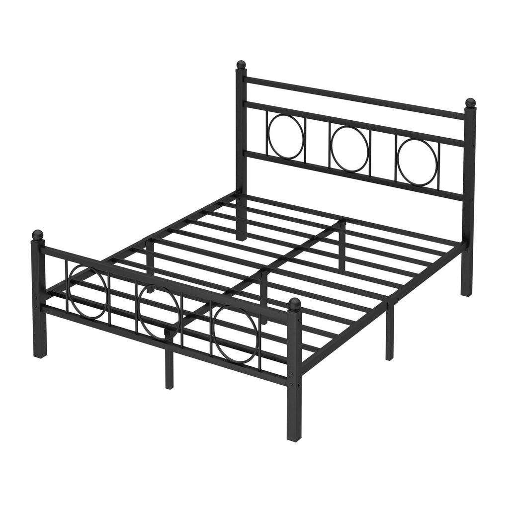 Black Full Bed Frame with Headboard J68503