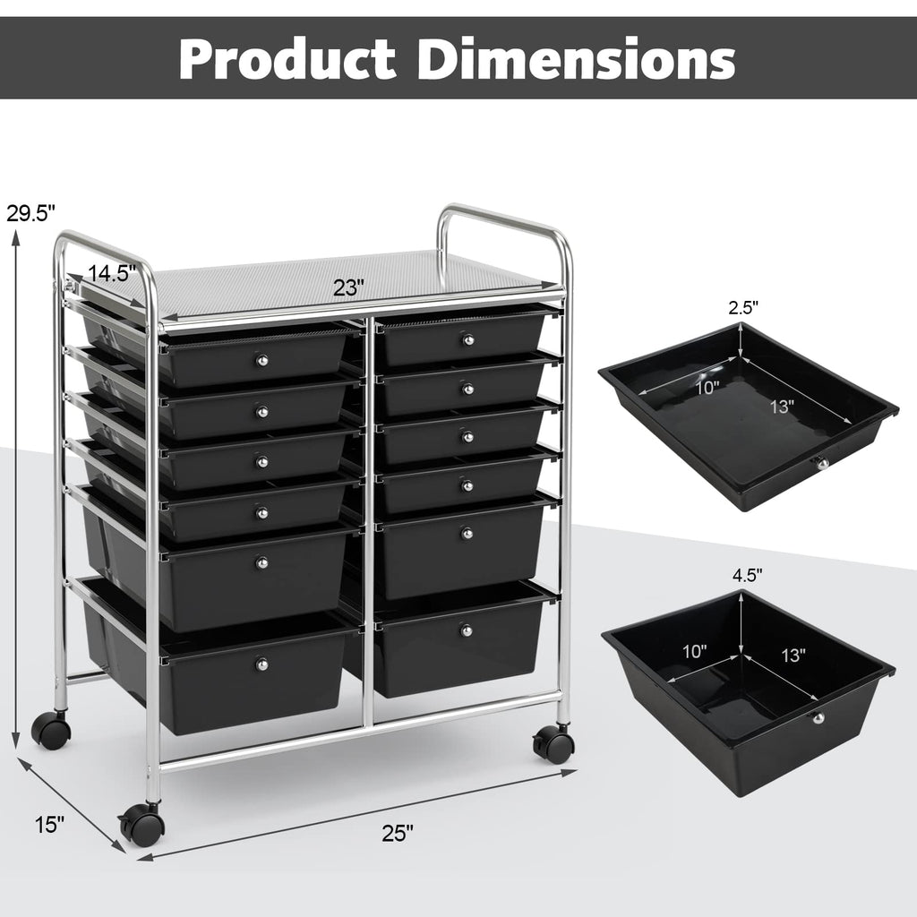 12 Drawer Rolling Storage Cart L241170