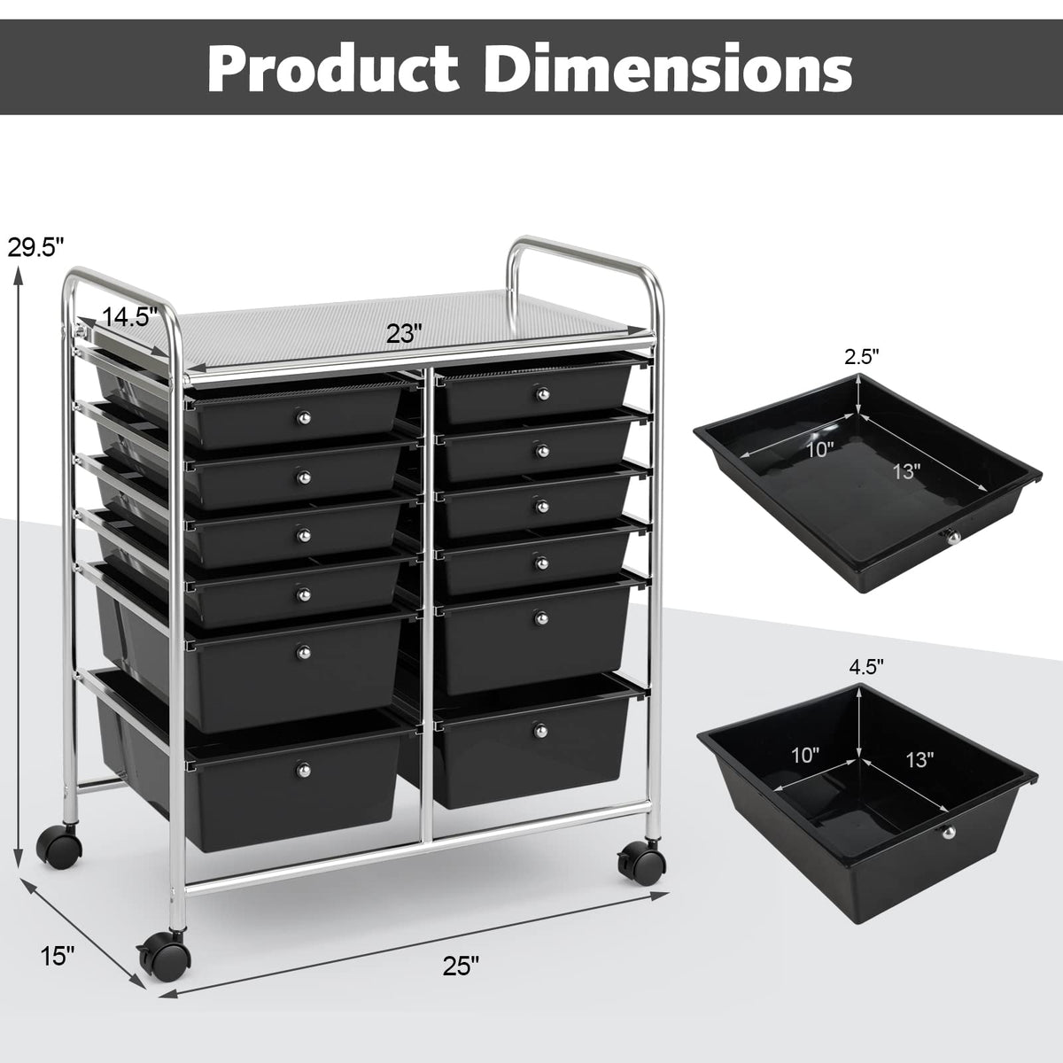 12 Drawer Rolling Storage Cart L241170