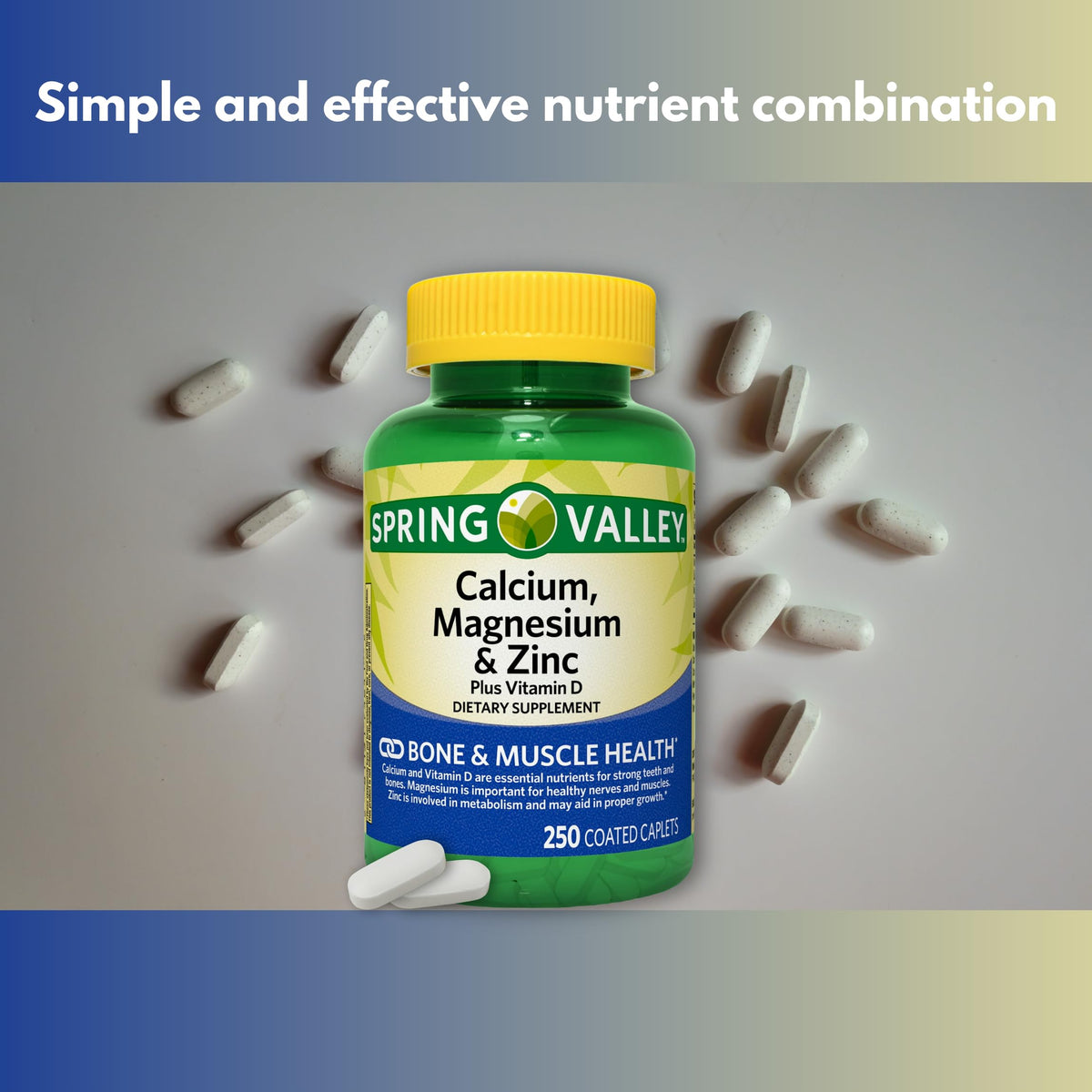 Calcium Magnesium Zinc with D3 Caplets 250ct Q645