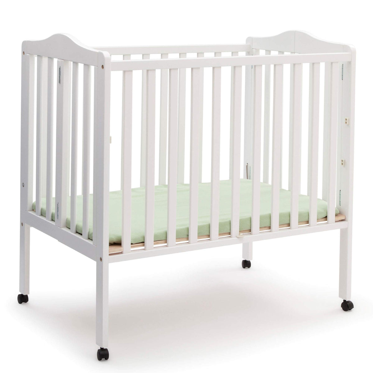 Folding Portable Mini Baby Crib with Mattress, White V50710