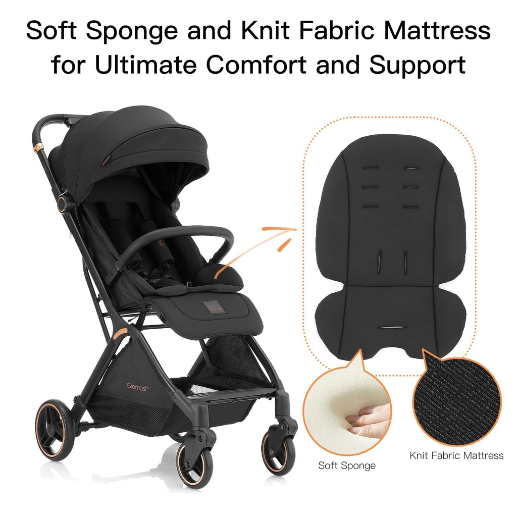 Gravity Folding Baby Stroller with Canopy & Cup Holder, Black S26397