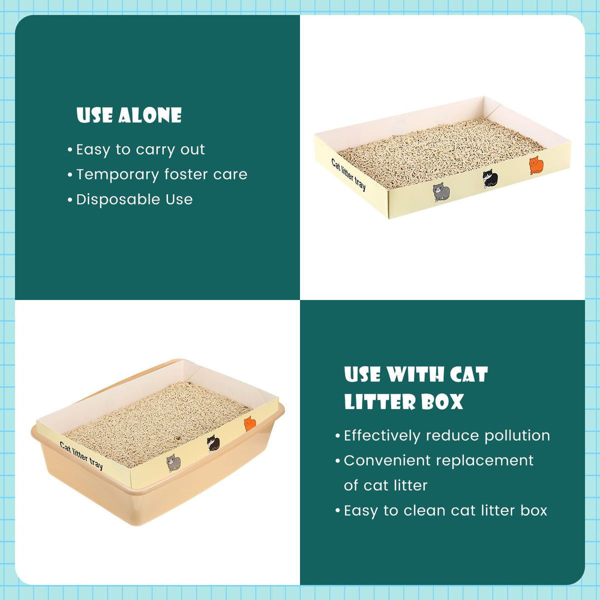 30 Pack Foldable Disposable Cat Litter Box F638899