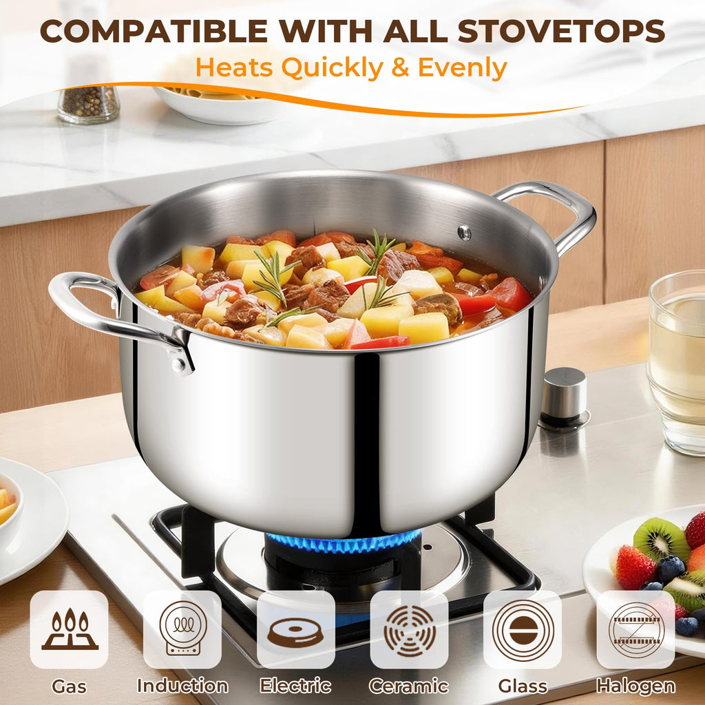 20 Quart Tri-Ply Stainless Steel Stock Pot X9220