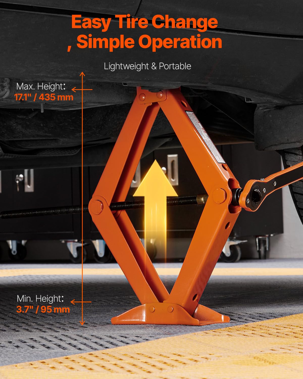 2.5 Ton Scissor Car Jack with Lifting Range E3083