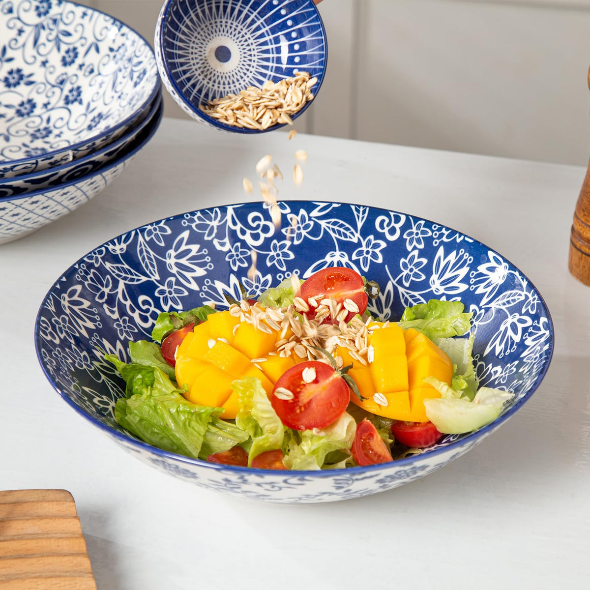 40 Oz Ceramic Pasta Bowls Set of 4 E4504