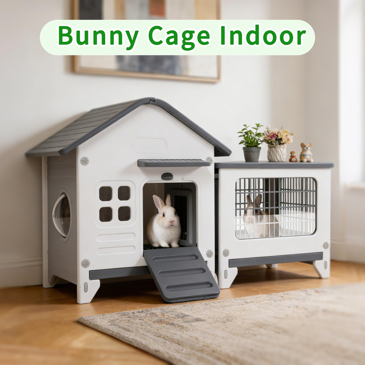 Plastic Rabbit Cage with Run M1933