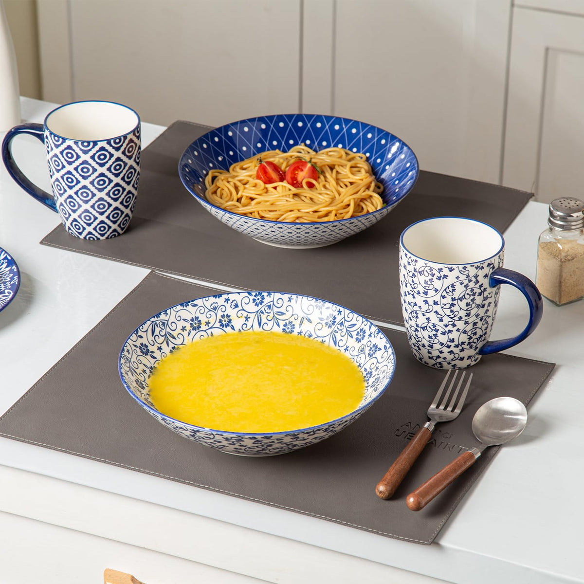 40 Oz Ceramic Pasta Bowls Set of 4 E4504