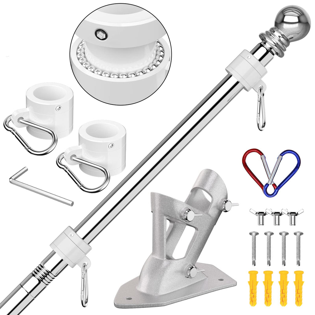 6 FT Stainless Steel Tangle Free Flag Pole Kit S13208