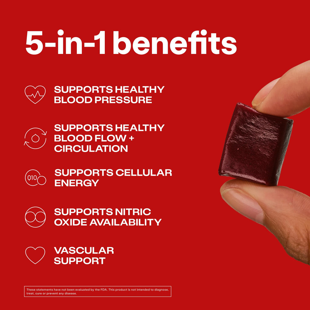 SuperBeets 5-in-1 Heart Chews 150mg CoQ10 60 Ct R5644