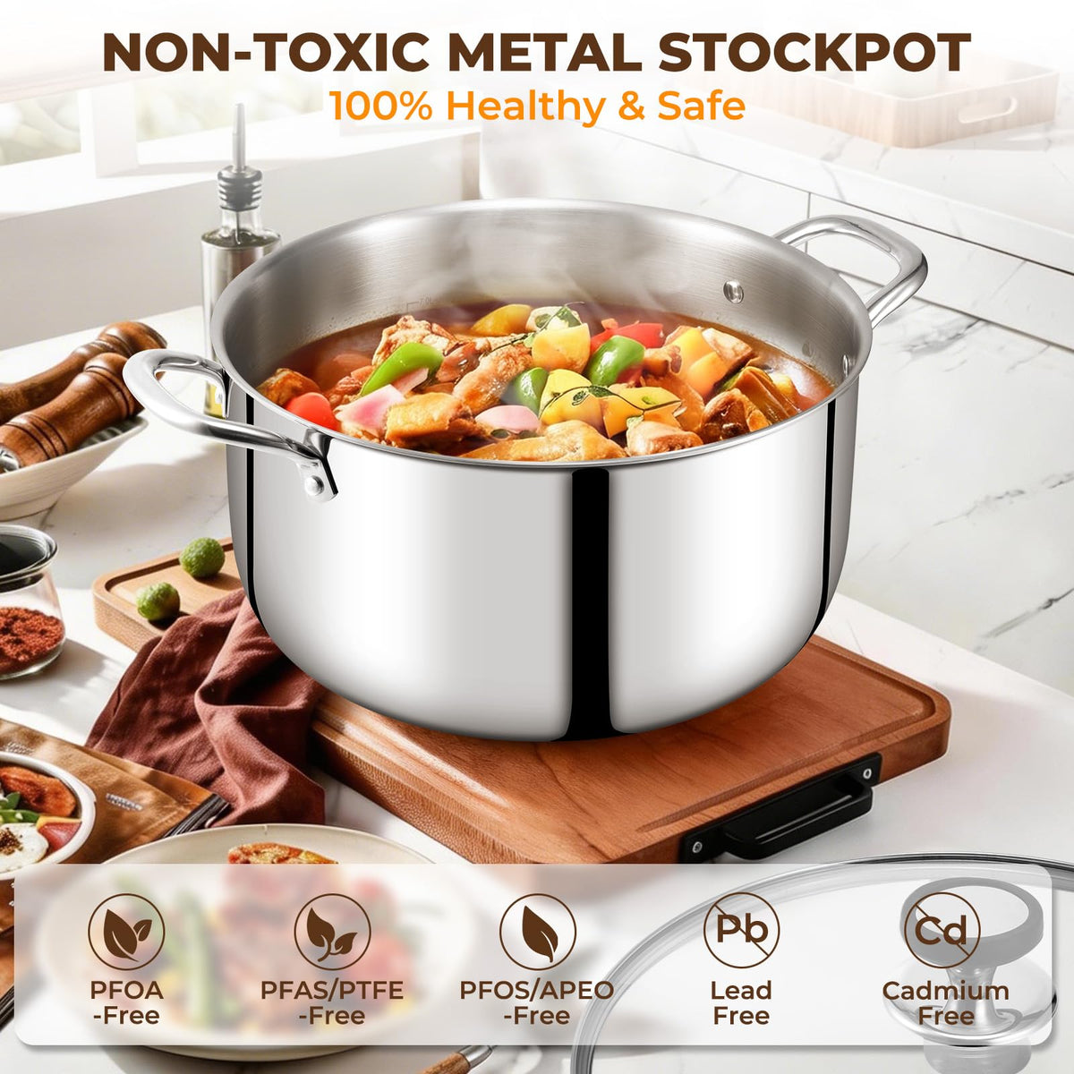 20 Quart Tri-Ply Stainless Steel Stock Pot X9220