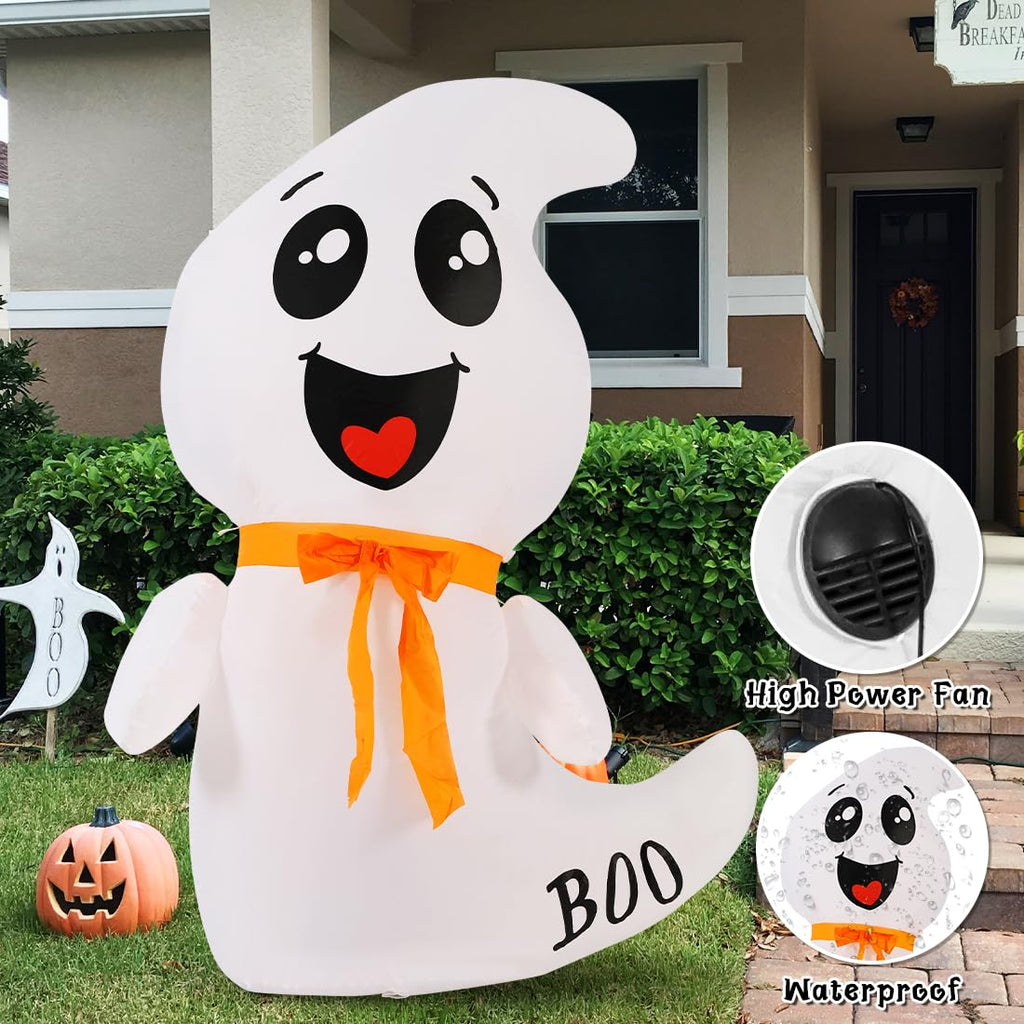 4 FT Inflatable Ghost with Built-in LEDs Q387506