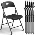 Black 6 Pack Plastic Metal Folding Chairs P338