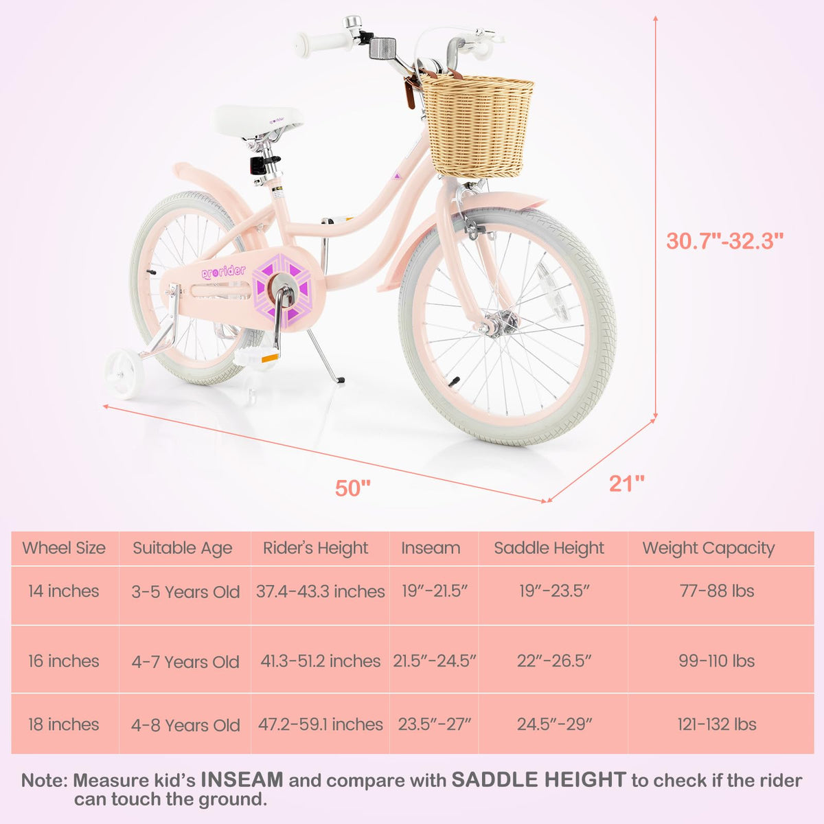14 16 18 Inch Kids Bike with Training Wheels R19820