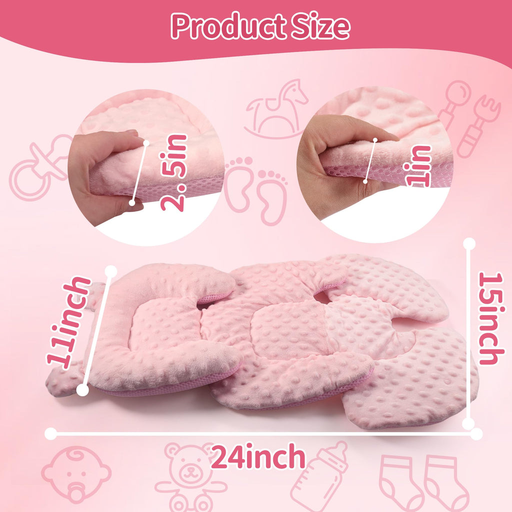 Reversible Carseat Head Body Support Newborn Pink I231547