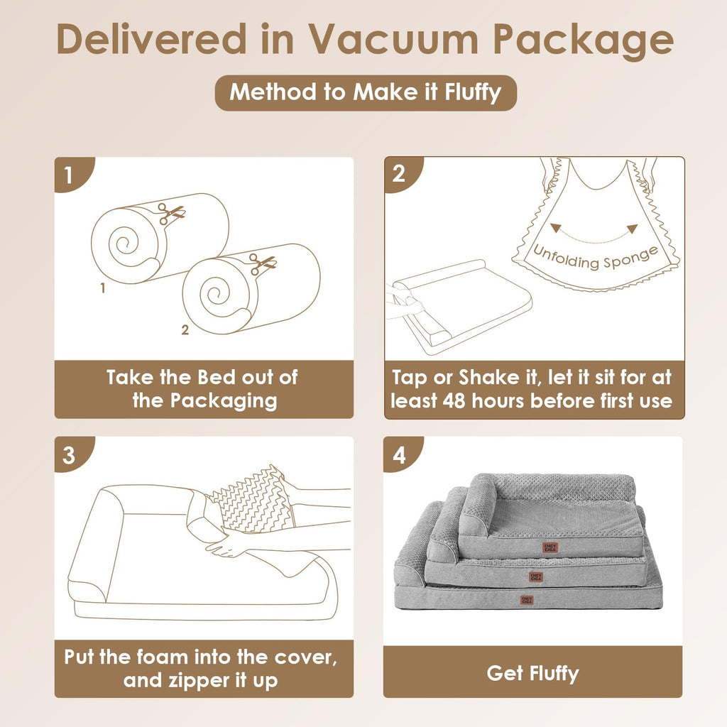 Medium Grey Memory Foam Dog Bed E340