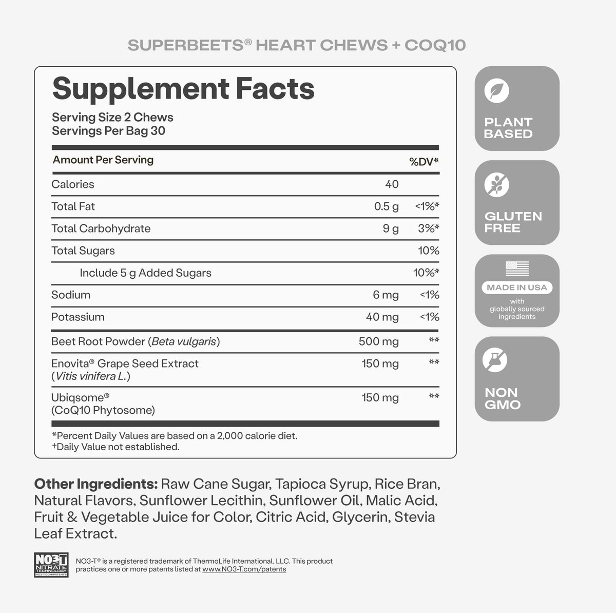 SuperBeets 5-in-1 Heart Chews 150mg CoQ10 60 Ct R5644