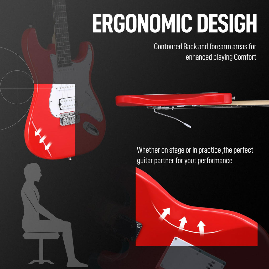 39 Inch Red Electric Guitar Kit with Amp O65348