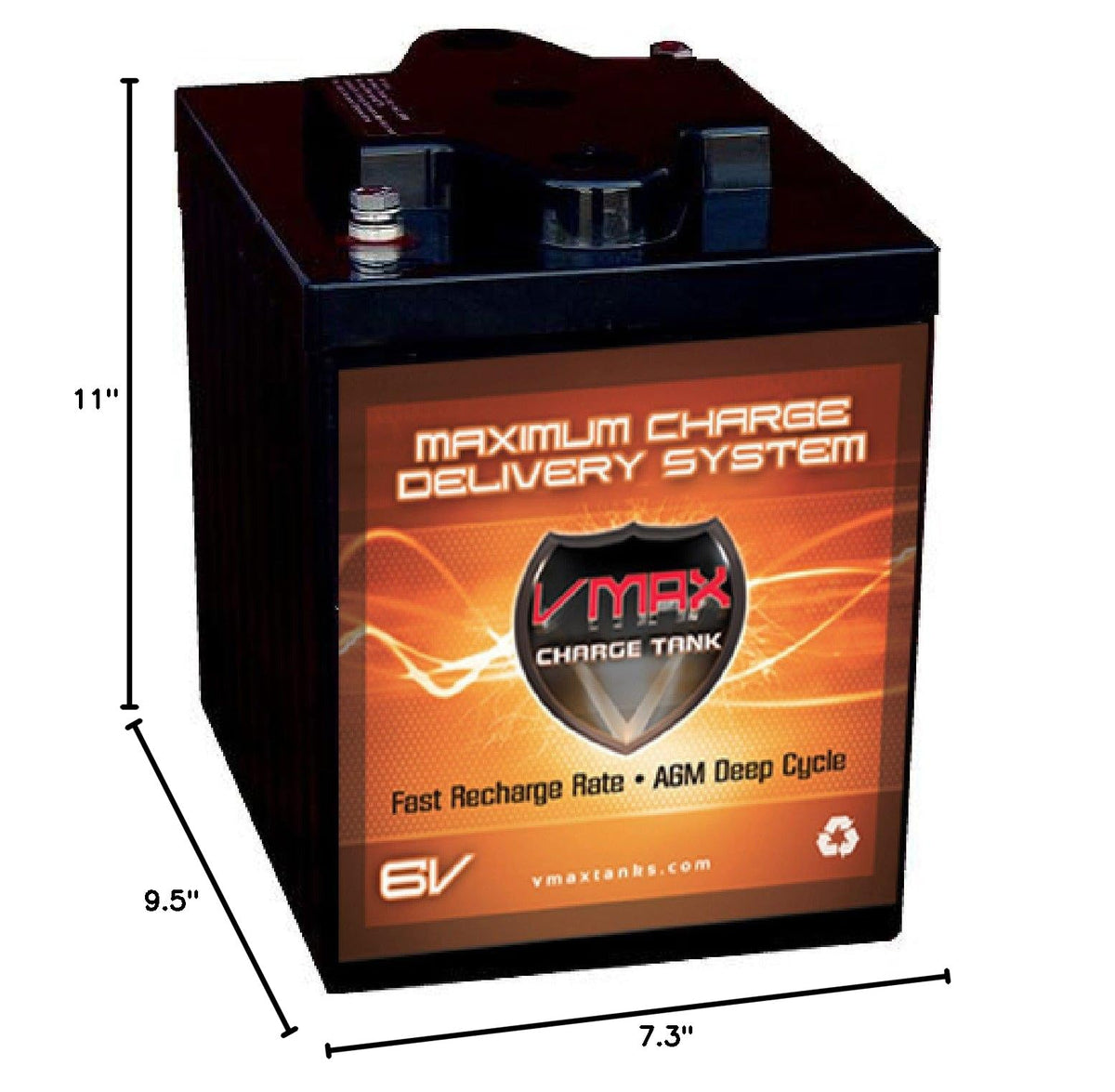 6V 225Ah GC2 AGM Deep Cycle Golf Cart Battery E20177