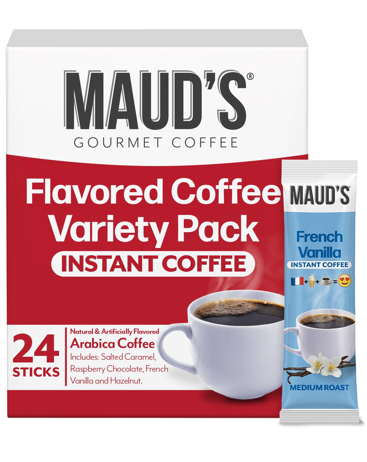 Flavored Instant Coffee Variety Pack, 24ct P580188
