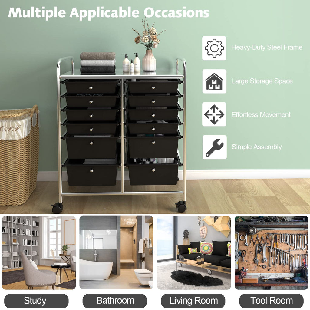 12 Drawer Rolling Storage Cart L241170