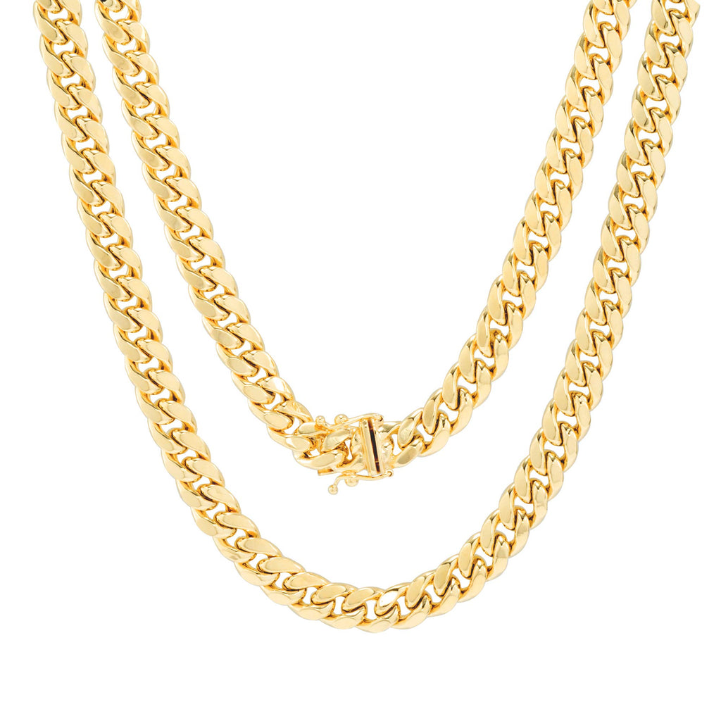 10k Yellow Gold Cuban Link Chain Necklace L724
