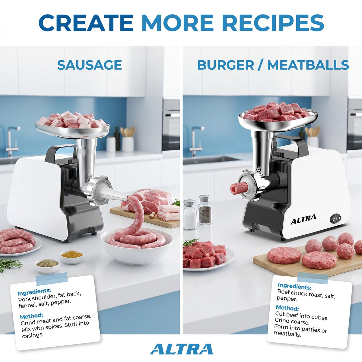 2300W Electric Meat Grinder with 2 Blades and 3 Grinding Plates P297289