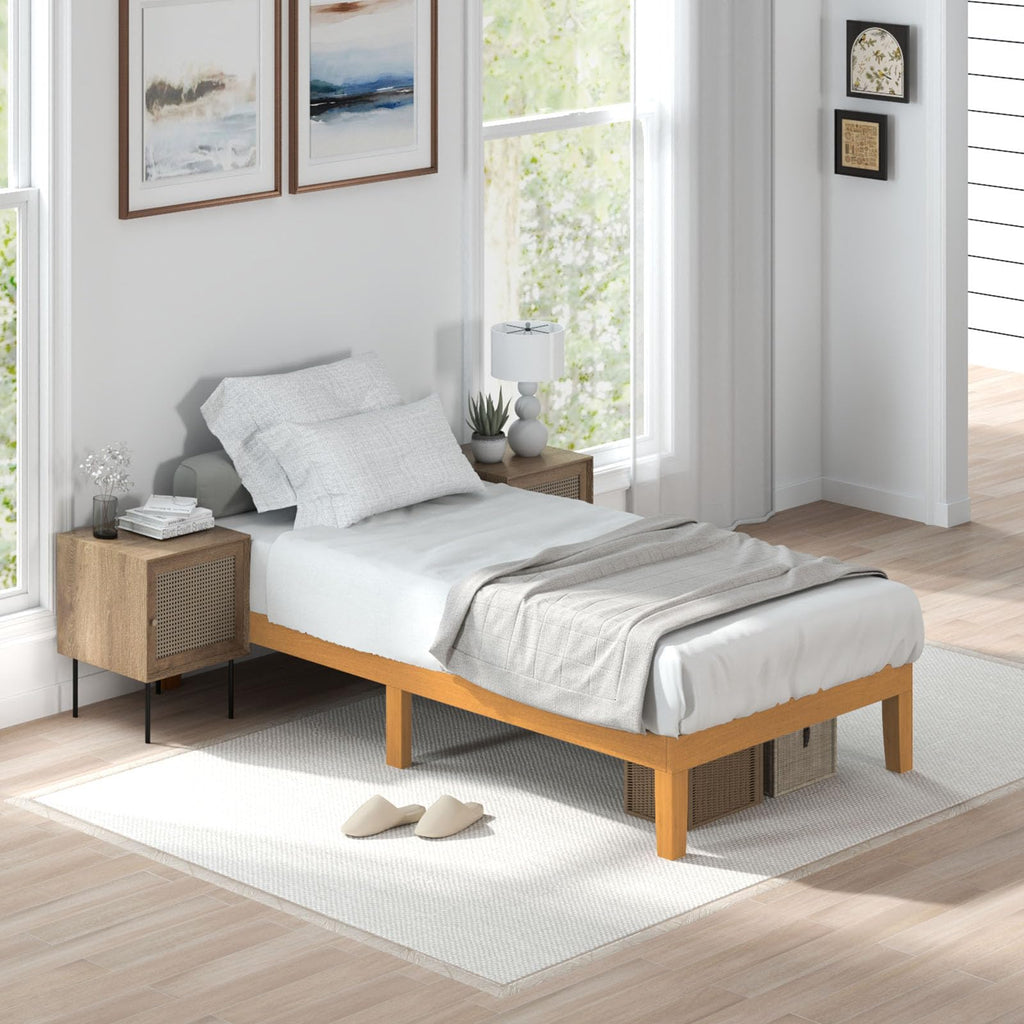Twin Size 12 Inch Wood Platform Bed Frame T760