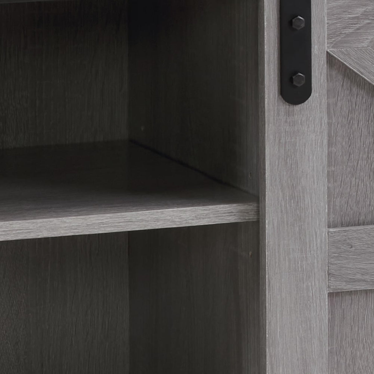 65" Grey Farmhouse TV Stand with Sliding Doors Z5597