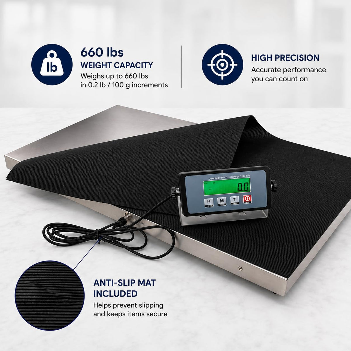 Heavy Duty 660 Pounds Veterinary Dog Scale with Stainless Steel Platform J10728